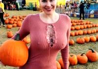Proud Of Her Pumpkins