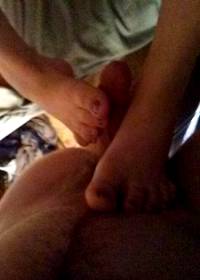 Sexy feet on big cock