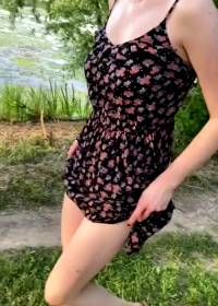 Sundresses Are Just Perfect For Outdoor Flashing!