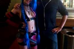 Alabama FireCracker pre breast (i)mplants, doing cos play at the comic con – SGB natch cosplaying with blue hair wig