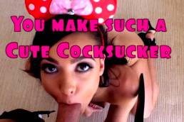 Brunette Mouse Ears Sissy Cocksucker