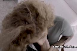 Curly Latina Deepthroats Fat Dick POV Style