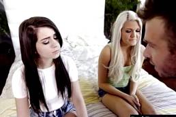 Hot Besties Threesome Fuck To Make Up With Step Dad S2:E6