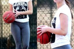 Jennifer Lawrence Enjoying A Game Of Basketball.