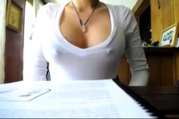 Showing My Tits As I Study