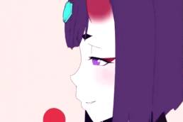 Shuten douji suck and lick chupa chups like a dick